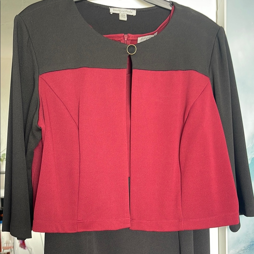 Danny & Nicole Red and Black Blazer with Modern Styling